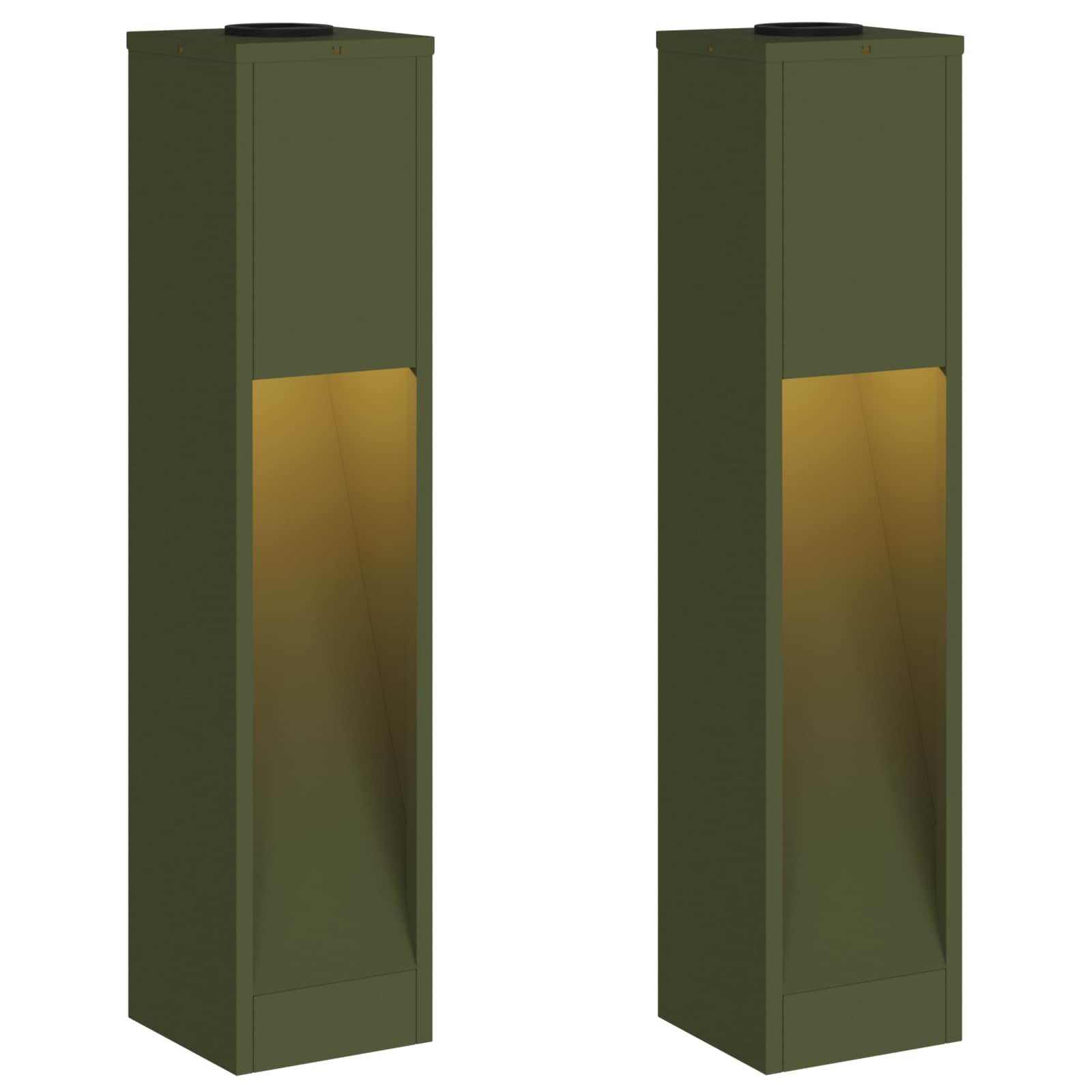 vidaXL Solarna Lampa LED na Ścieżkę 2 pcs Zielony oliwkowy