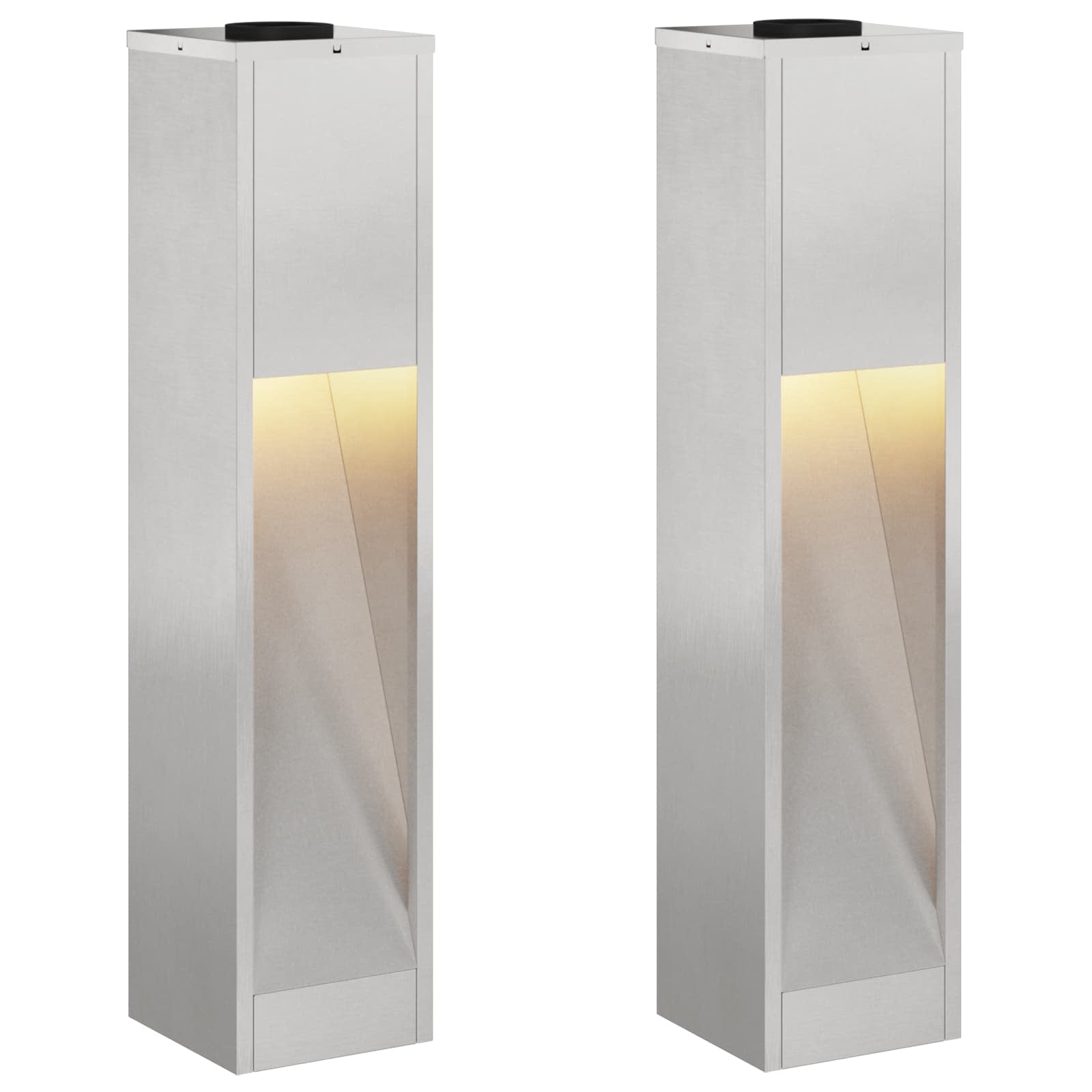 vidaXL Solarna Lampa LED na Ścieżkę 2 pcs Srebrny Stal nierdzewna