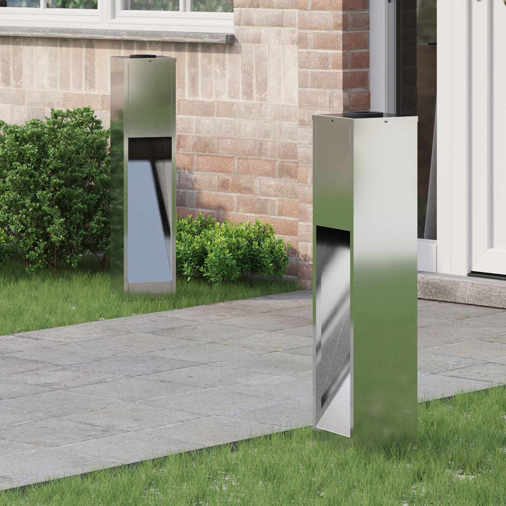 vidaXL Solarna Lampa LED na Ścieżkę 2 pcs Srebrny Galwanizowany