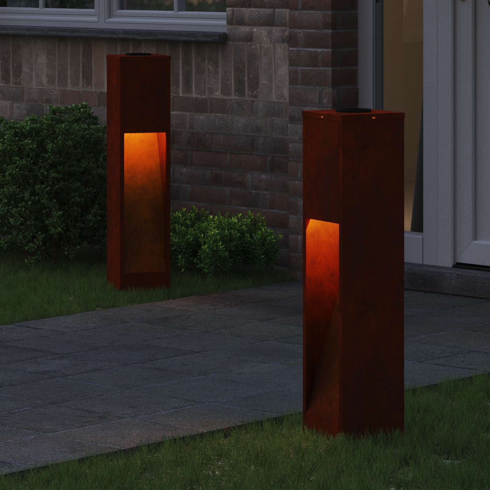 vidaXL Solarna Lampa LED na Ścieżkę 2 pcs kolor bronzu