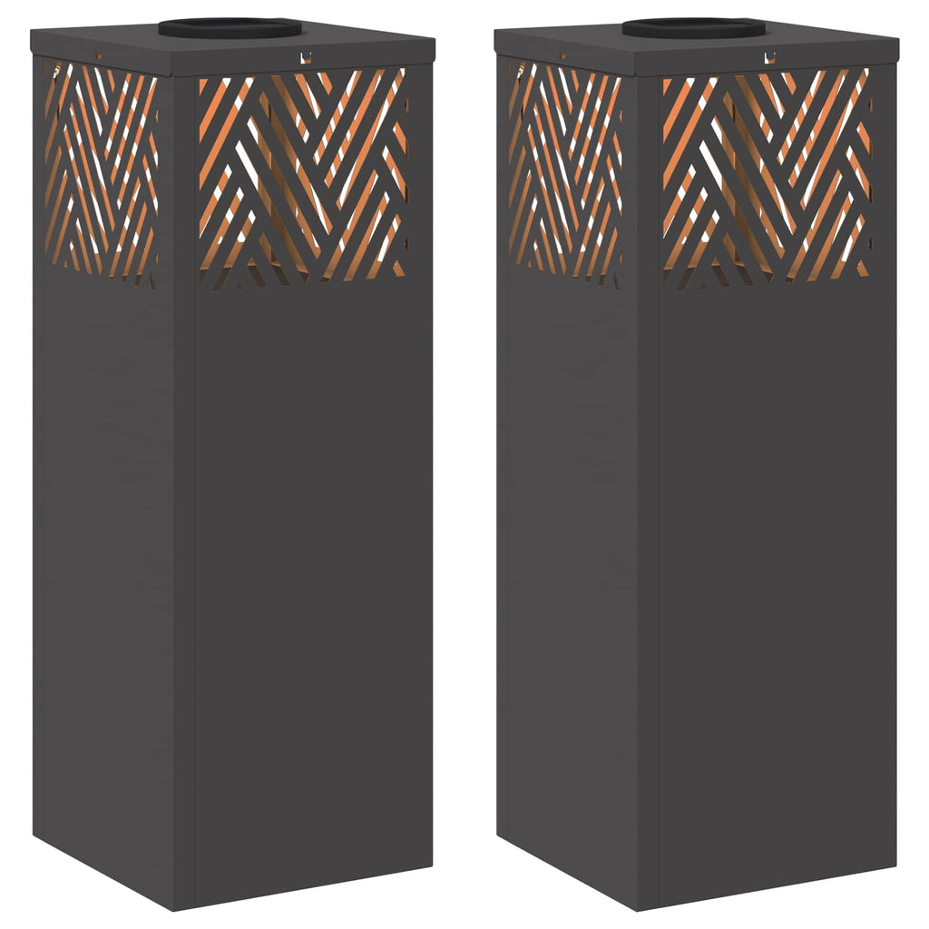 vidaXL Słoneczna LED lampa na ścieżkę 2 pcs Czarny