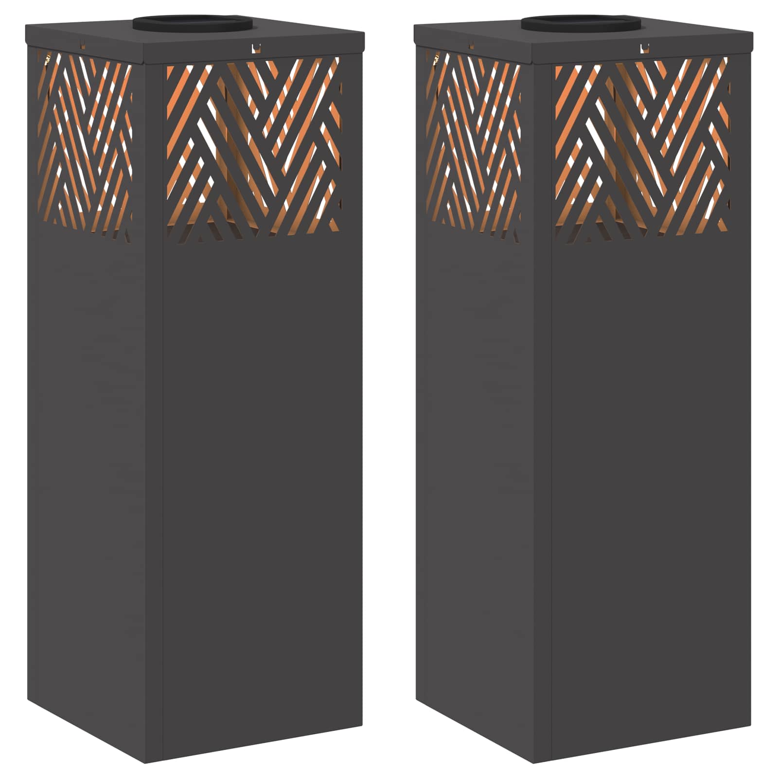 vidaXL Słoneczna LED lampa na ścieżkę 2 pcs Czarny