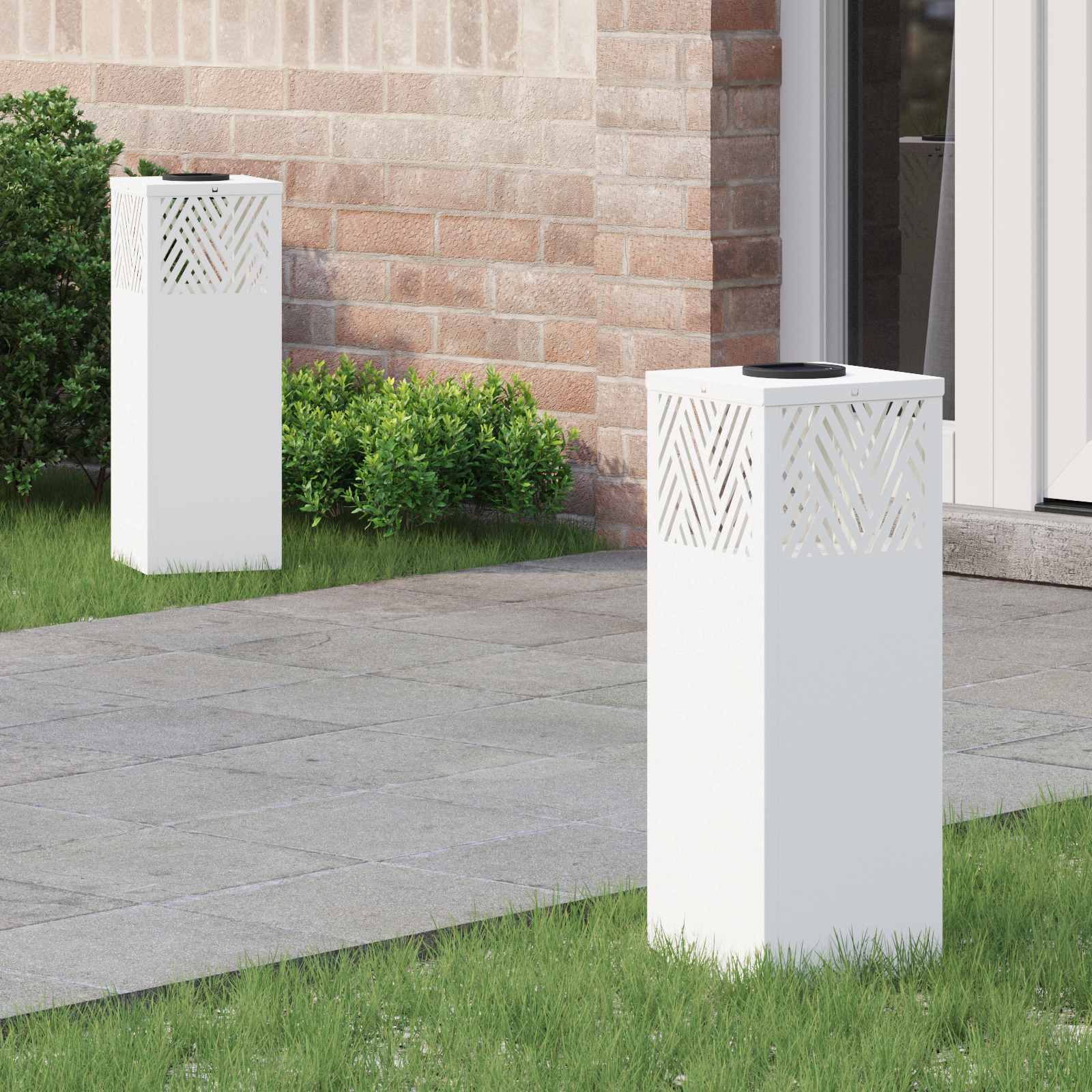 vidaXL Słoneczna LED lampa na ścieżkę 2 pcs Biały