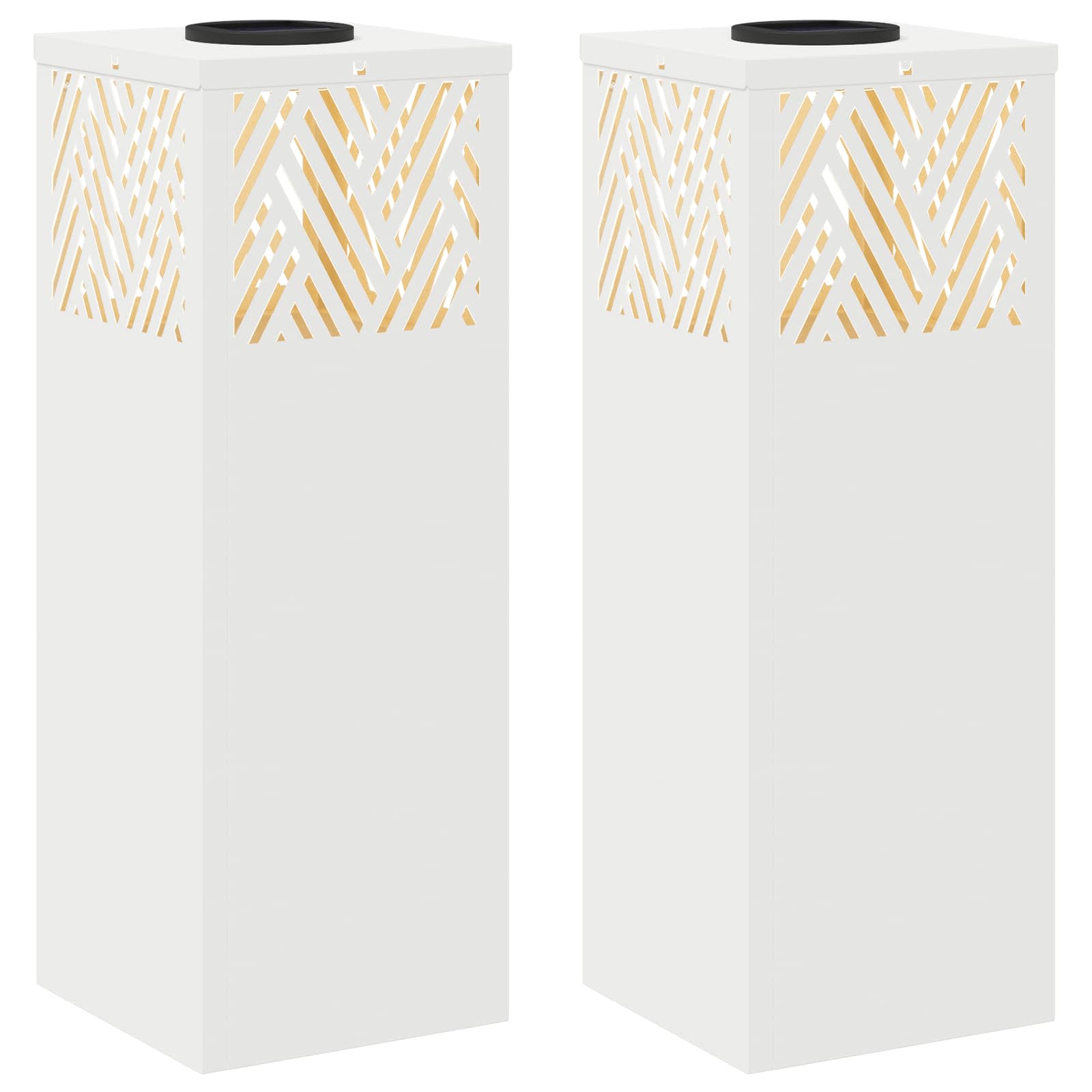 vidaXL Słoneczna LED lampa na ścieżkę 2 pcs Biały