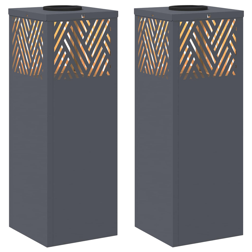 vidaXL Słoneczna LED lampa na ścieżkę 2 pcs Antracyt