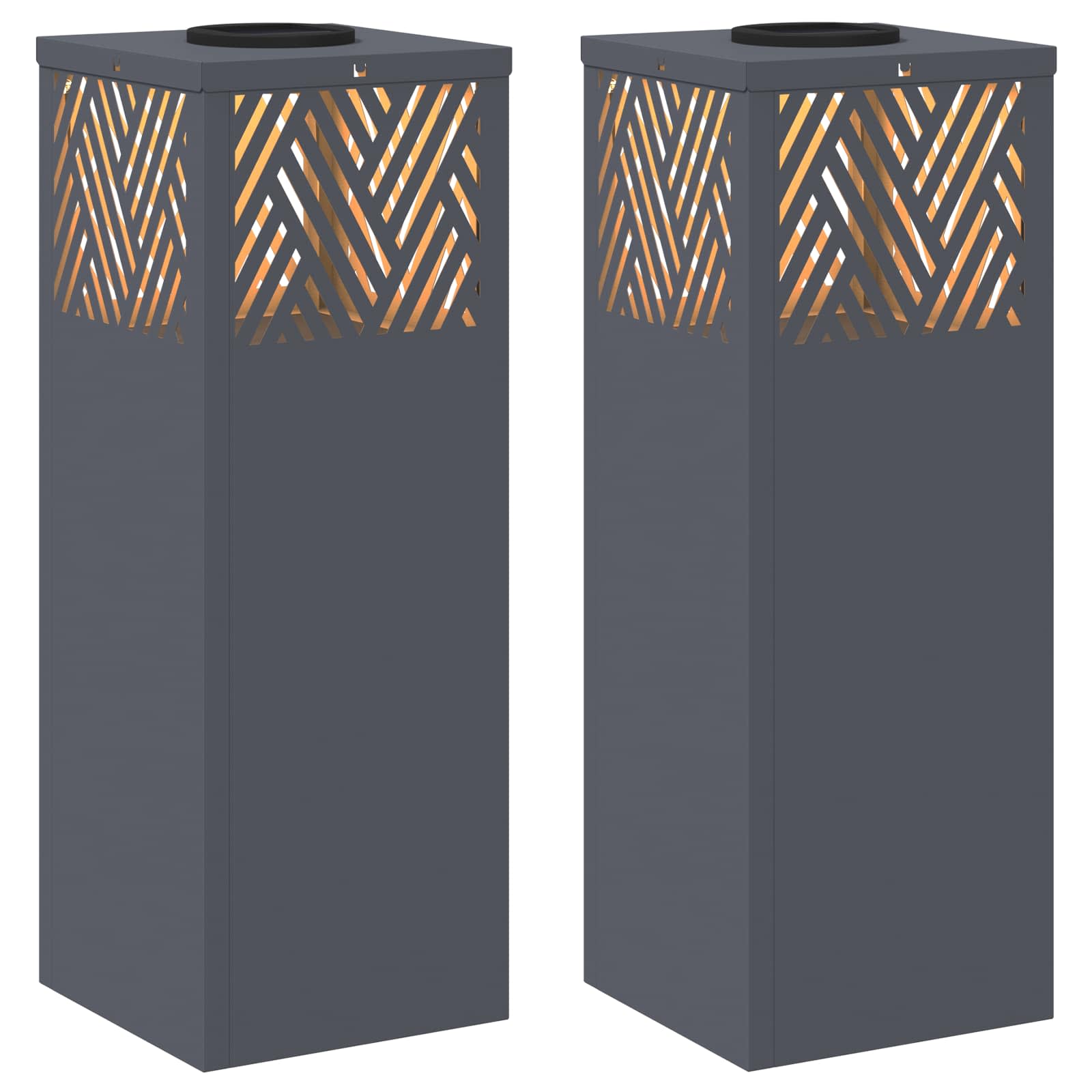vidaXL Słoneczna LED lampa na ścieżkę 2 pcs Antracyt