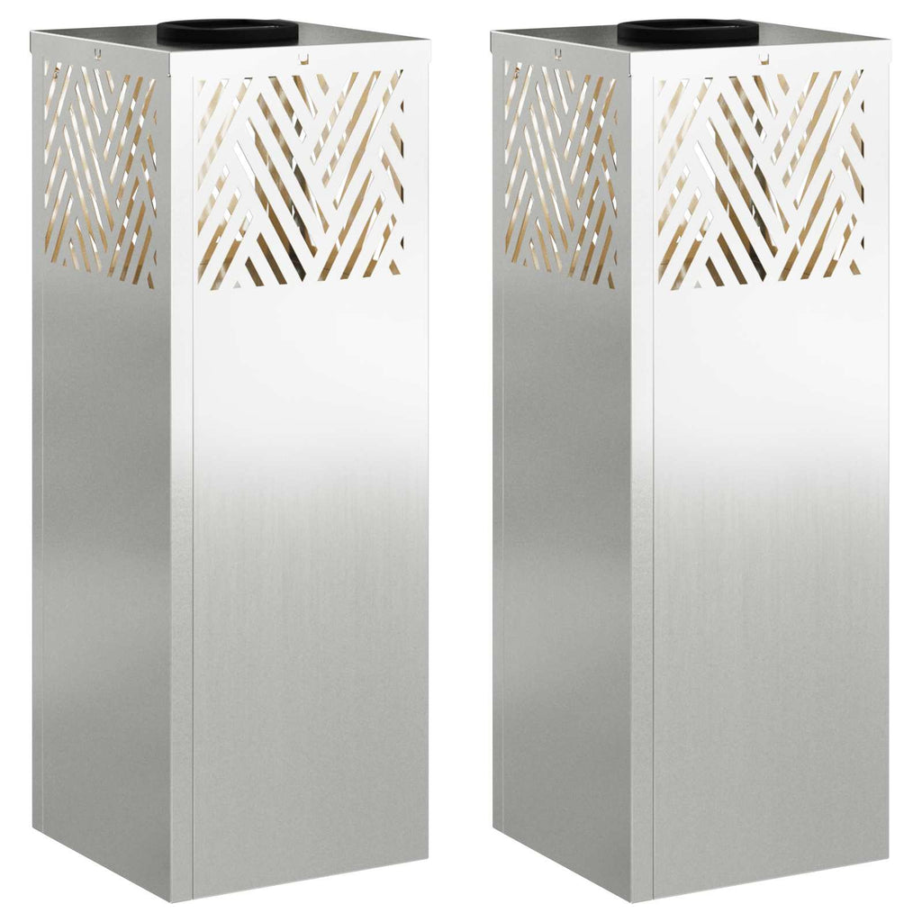 vidaXL Słoneczna LED lampa na ścieżkę 2 pcs Srebrny Galwanizowany