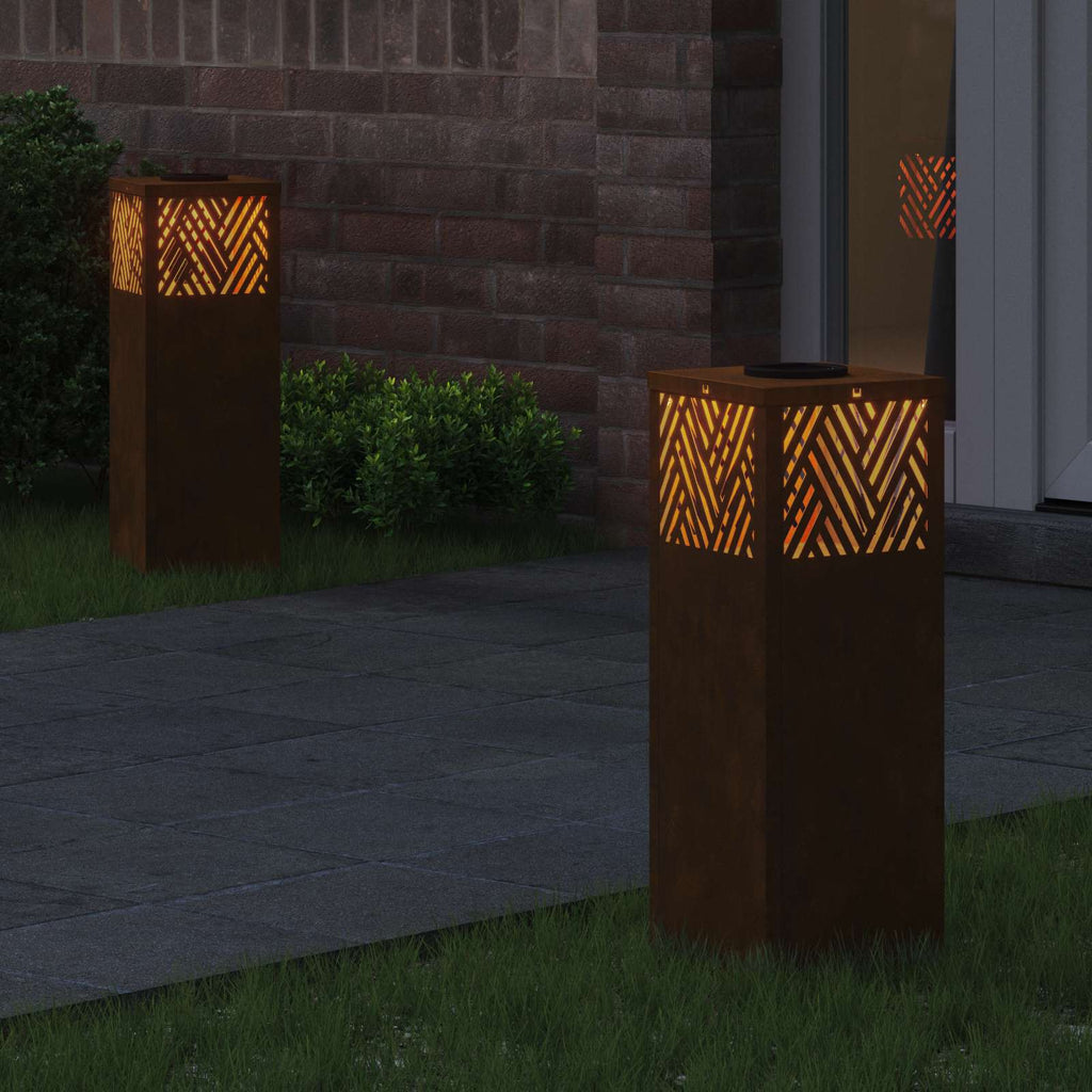 vidaXL Słoneczna LED lampa na ścieżkę 2 pcs kolor bronzu