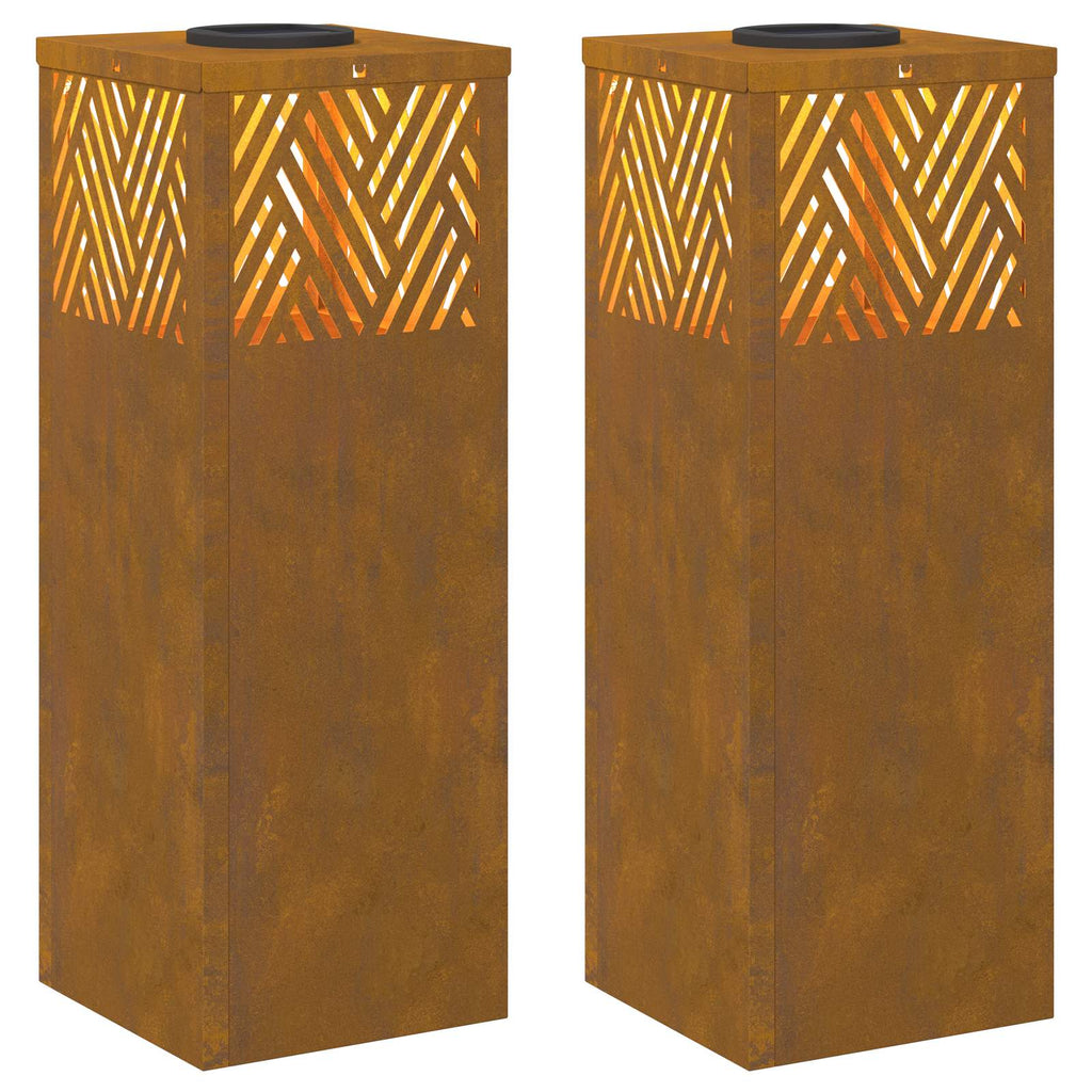 vidaXL Słoneczna LED lampa na ścieżkę 2 pcs kolor bronzu