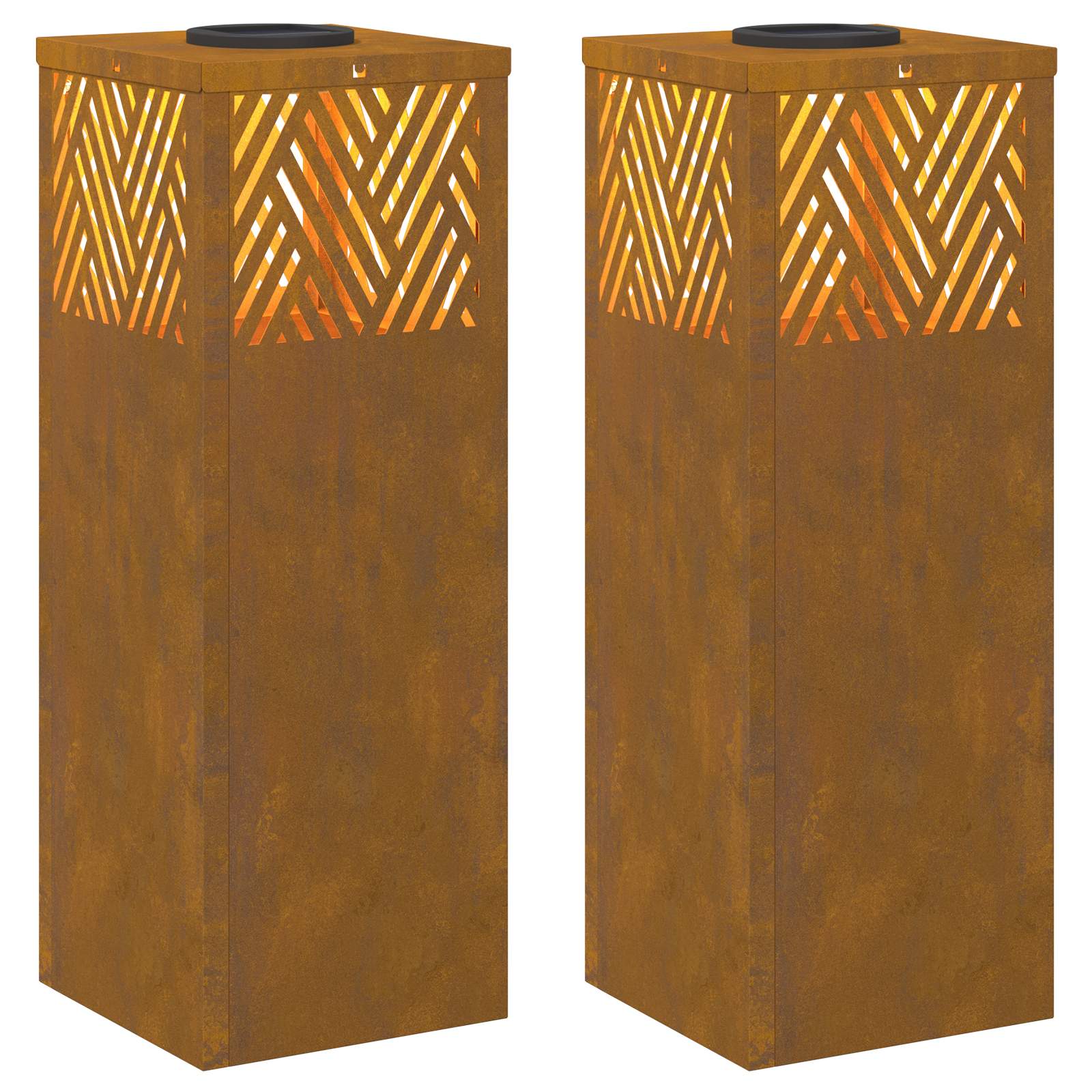 vidaXL Słoneczna LED lampa na ścieżkę 2 pcs kolor bronzu