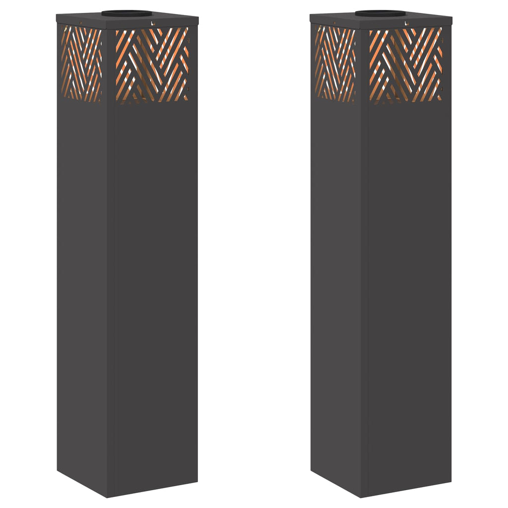 vidaXL Słoneczna LED lampa na ścieżkę 2 pcs Czarny