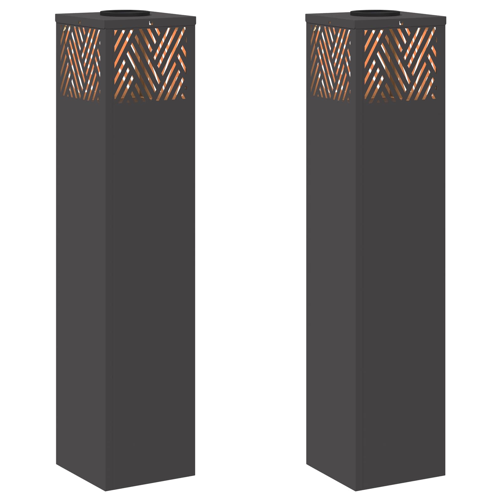 vidaXL Słoneczna LED lampa na ścieżkę 2 pcs Czarny