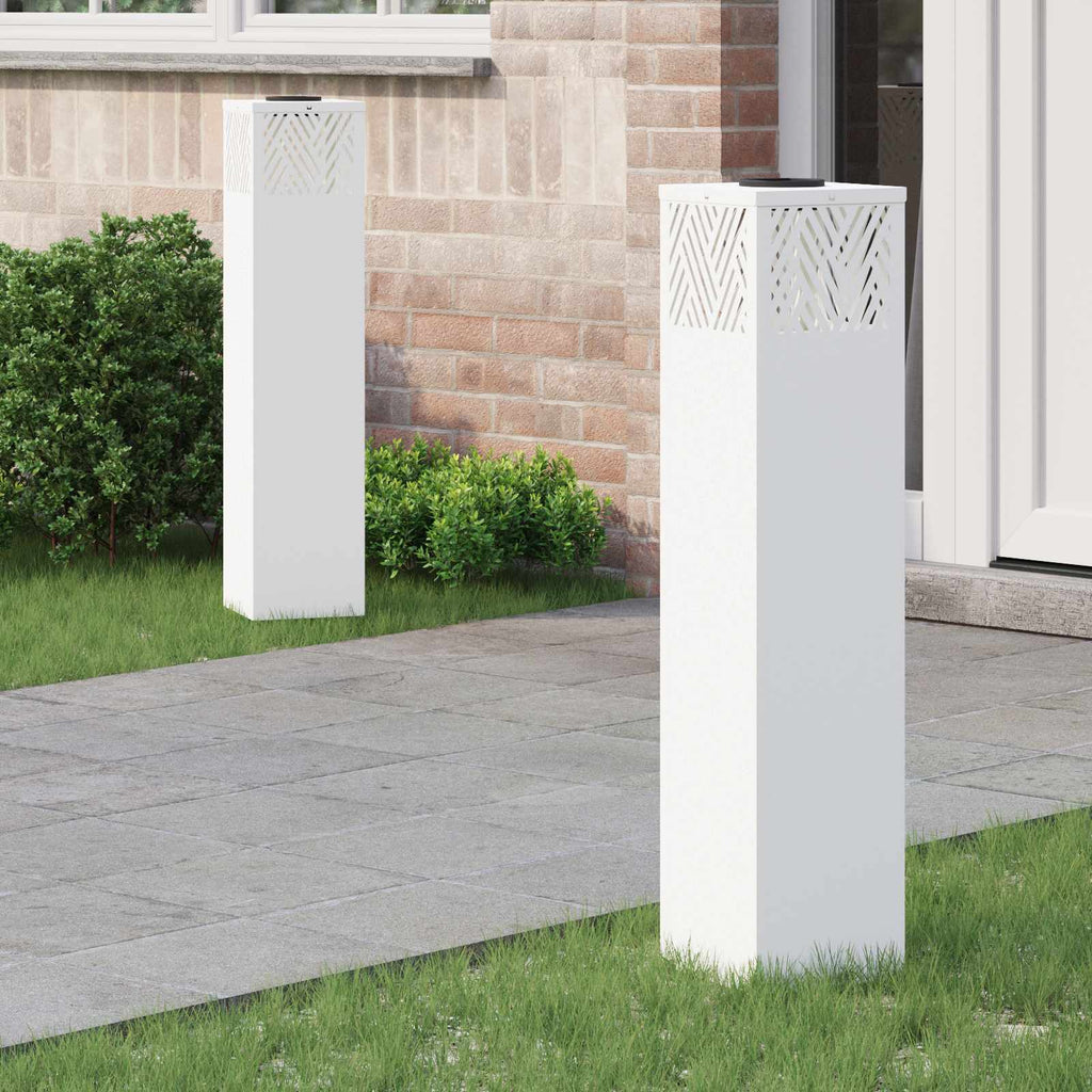 vidaXL Słoneczna LED lampa na ścieżkę 2 pcs Biały
