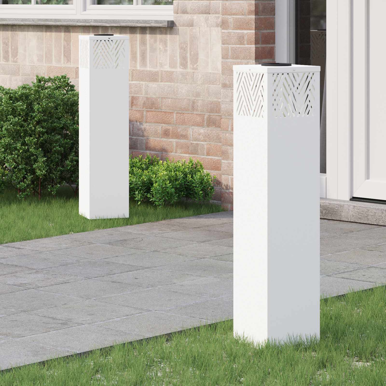 vidaXL Słoneczna LED lampa na ścieżkę 2 pcs Biały