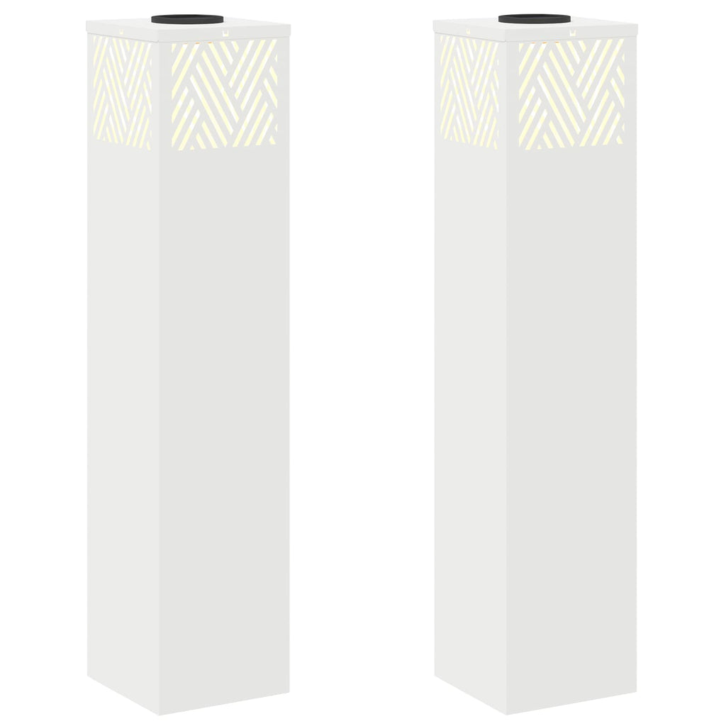 vidaXL Słoneczna LED lampa na ścieżkę 2 pcs Biały