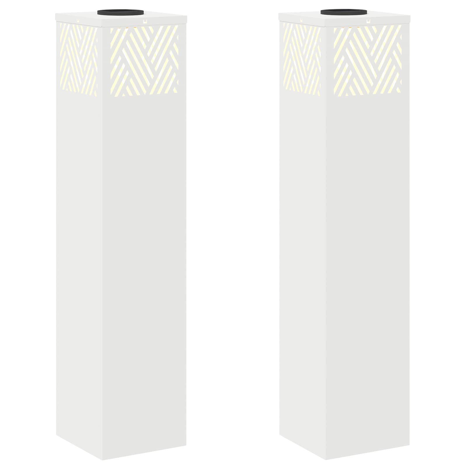 vidaXL Słoneczna LED lampa na ścieżkę 2 pcs Biały