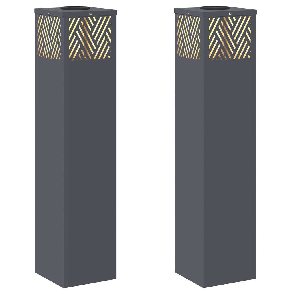 vidaXL Słoneczna LED lampa na ścieżkę 2 pcs Antracyt