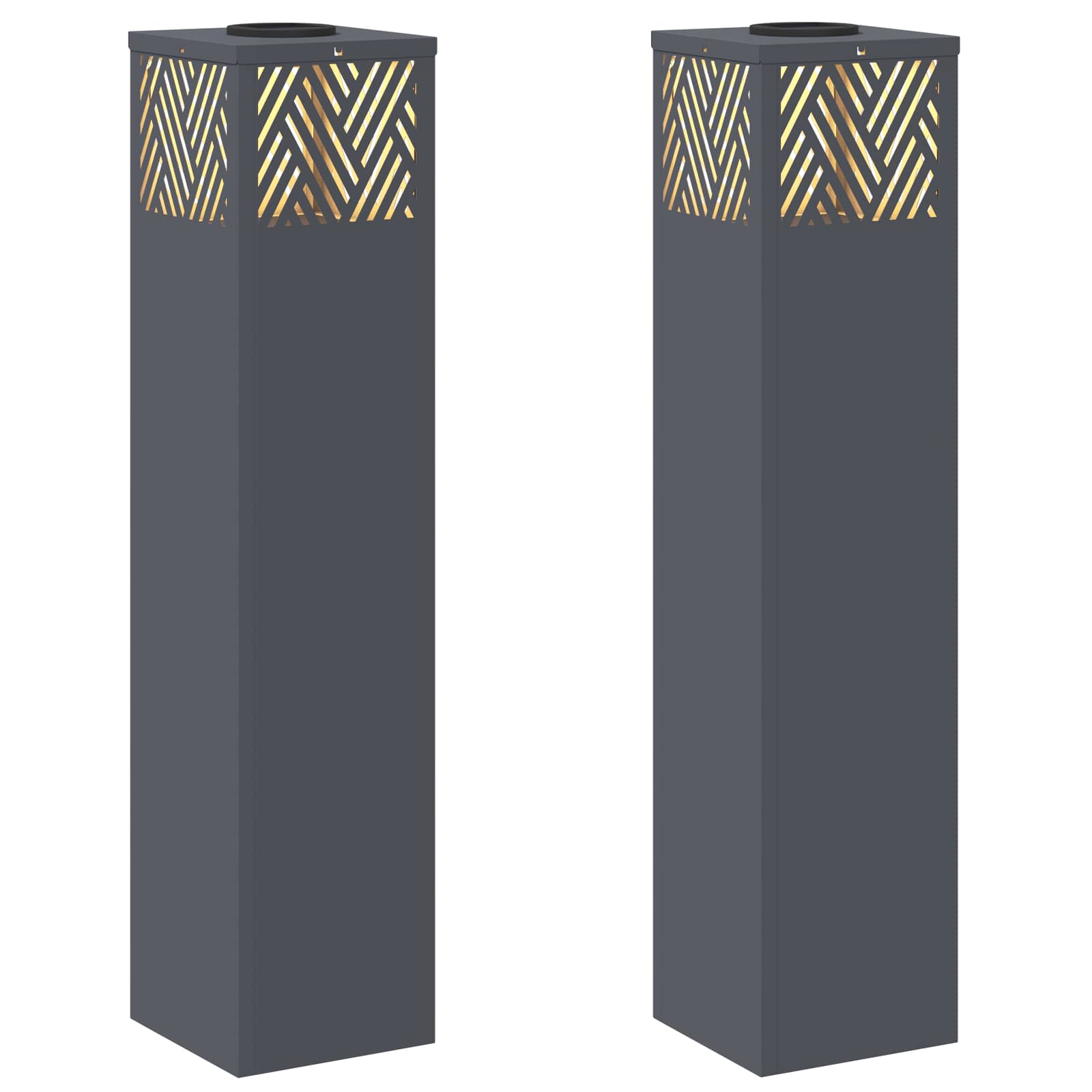 vidaXL Słoneczna LED lampa na ścieżkę 2 pcs Antracyt