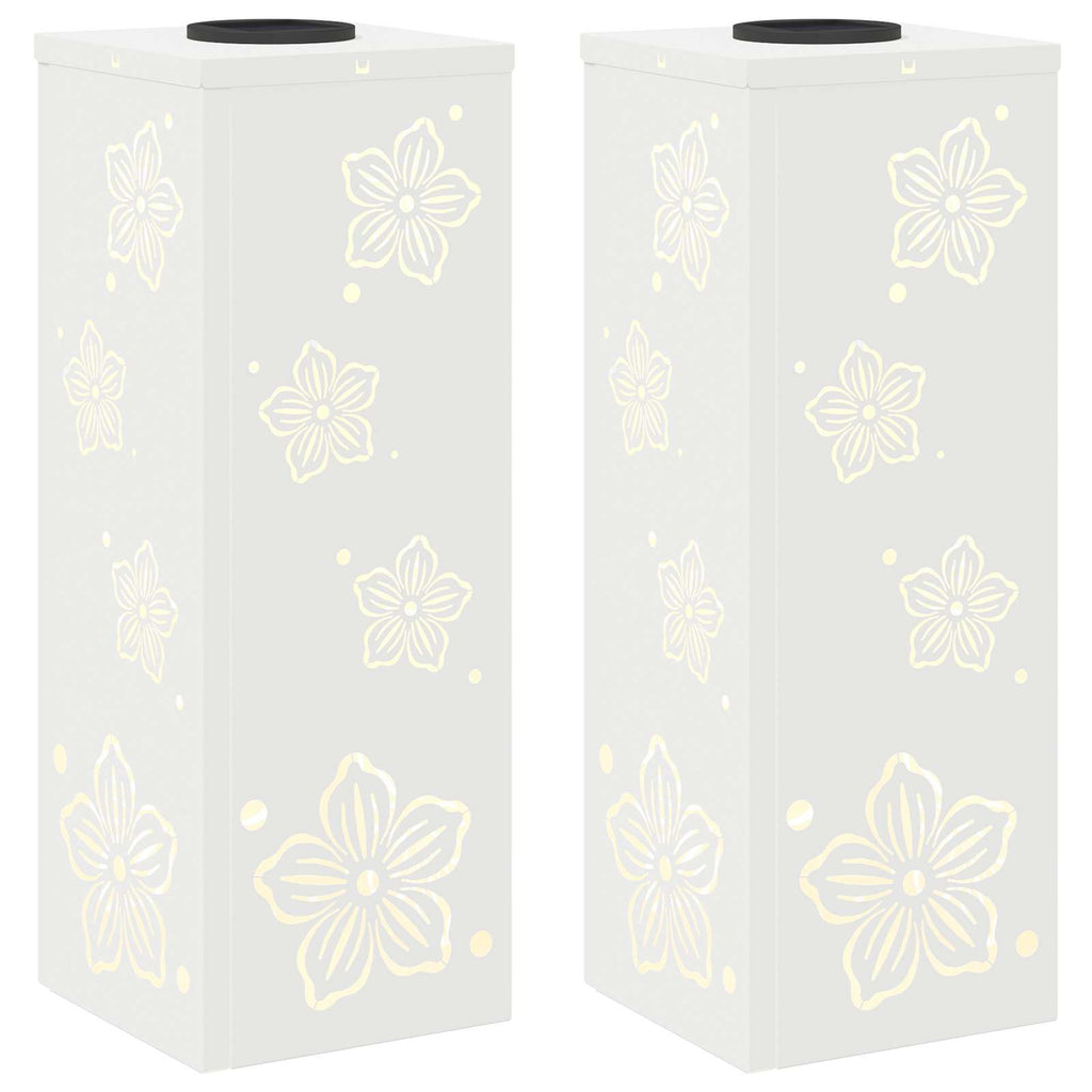 vidaXL Słoneczna LED lampa na ścieżkę 2 pcs Biały