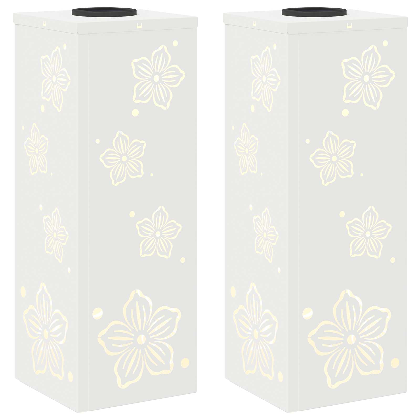 vidaXL Słoneczna LED lampa na ścieżkę 2 pcs Biały