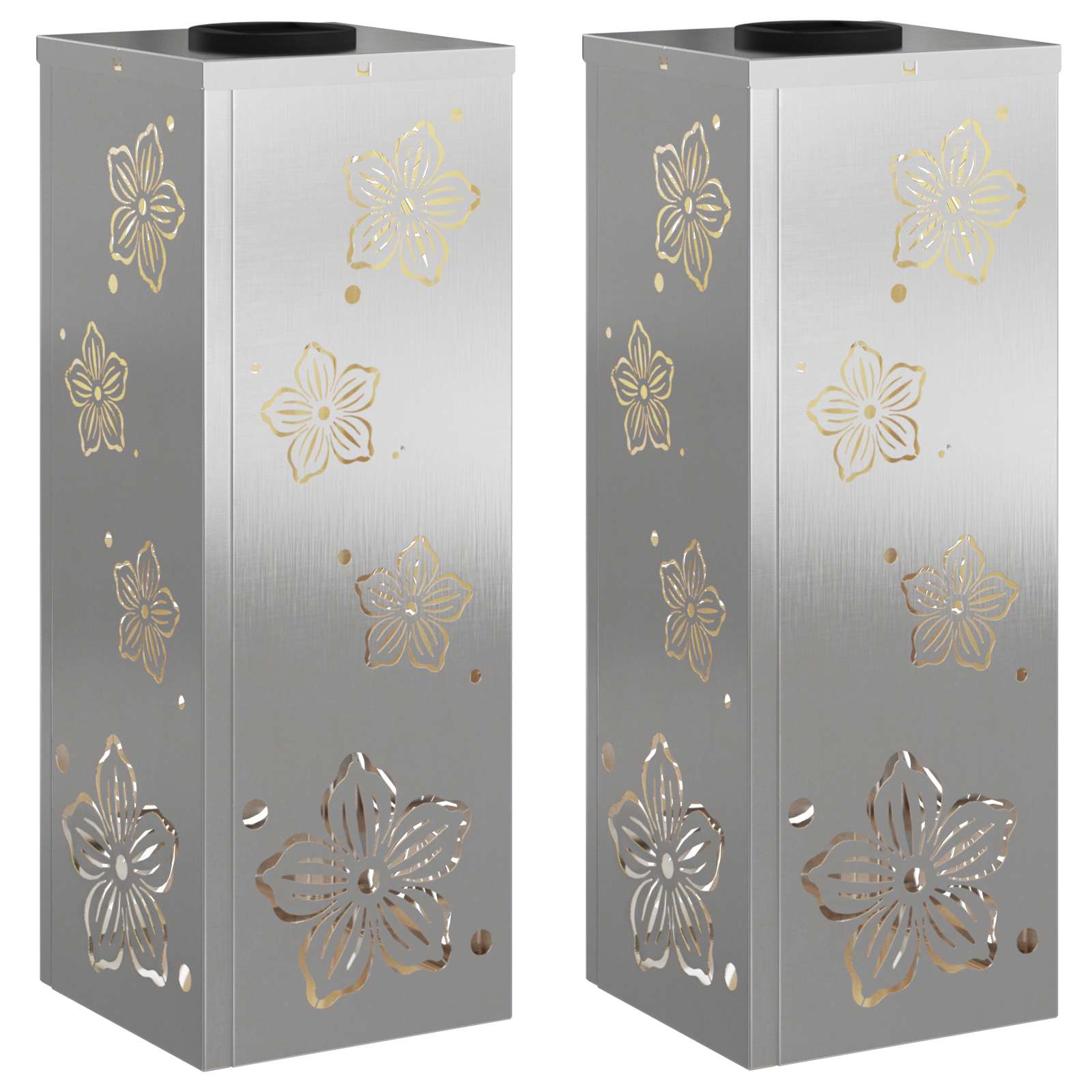 vidaXL Słoneczna LED lampa na ścieżkę 2 pcs Srebrny Stal nierdzewna