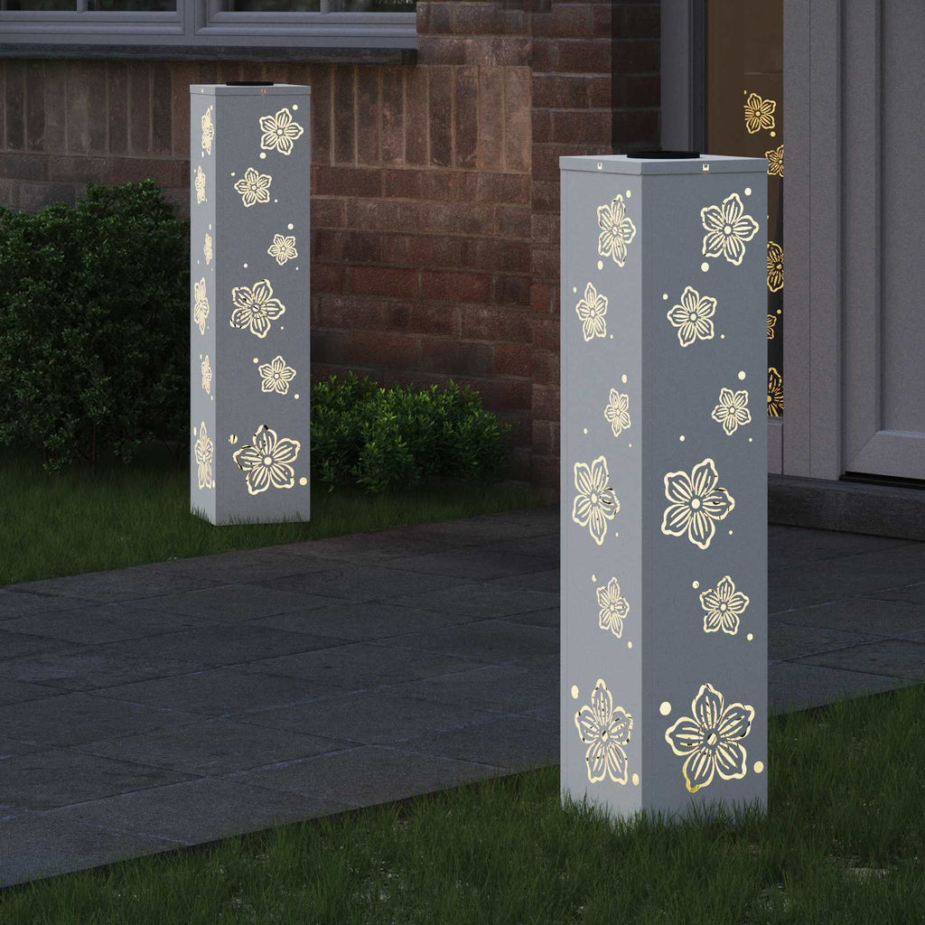 vidaXL Słoneczna LED lampa na ścieżkę 2 pcs Biały