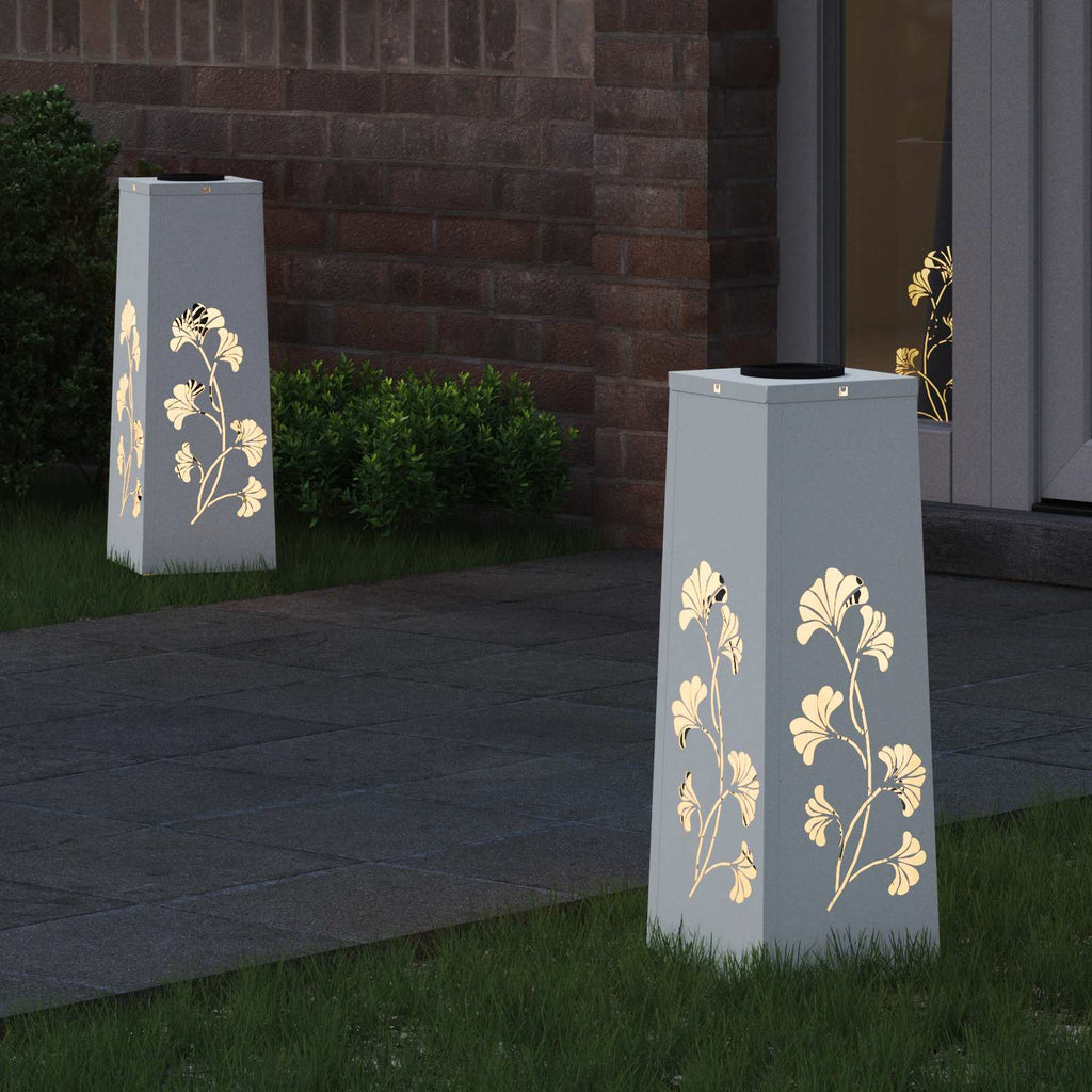vidaXL Słoneczna LED lampa na ścieżkę 2 pcs Biały