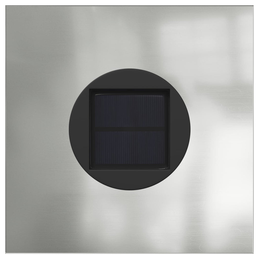 vidaXL Słoneczna LED lampa na ścieżkę 2 pcs Srebrny Stal ocynkowana