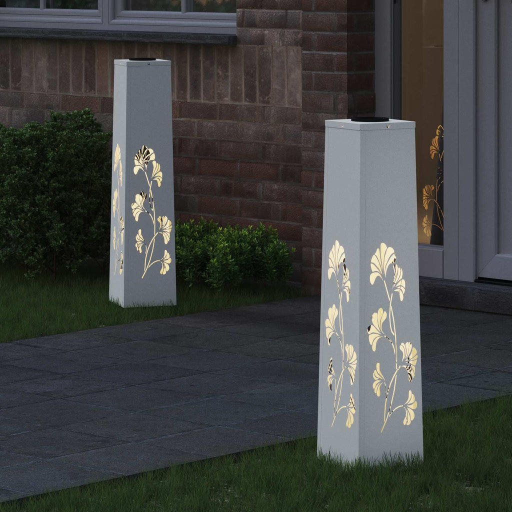 vidaXL Słoneczna LED lampa na ścieżkę 2 pcs Biały