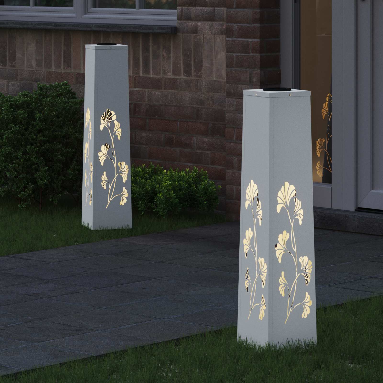 vidaXL Słoneczna LED lampa na ścieżkę 2 pcs Biały