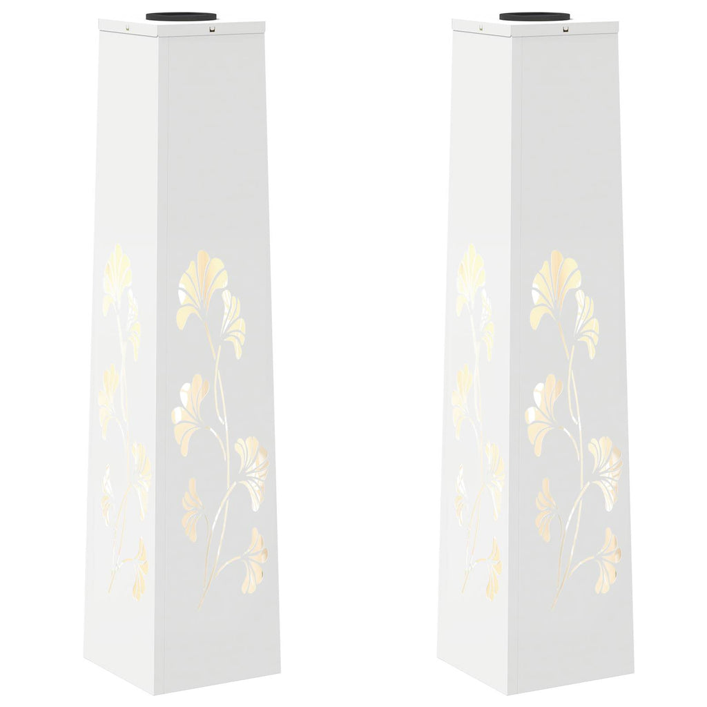 vidaXL Słoneczna LED lampa na ścieżkę 2 pcs Biały