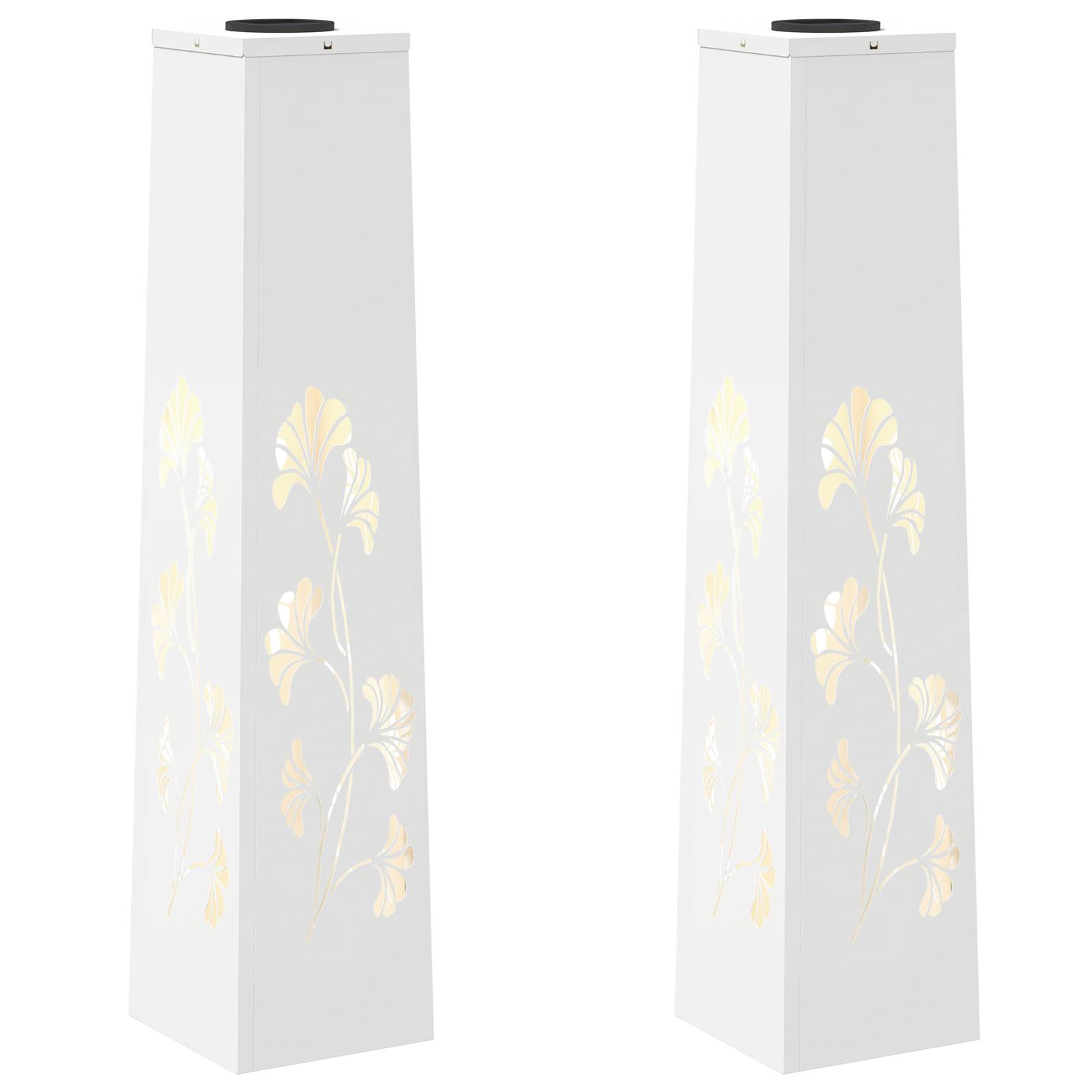 vidaXL Słoneczna LED lampa na ścieżkę 2 pcs Biały