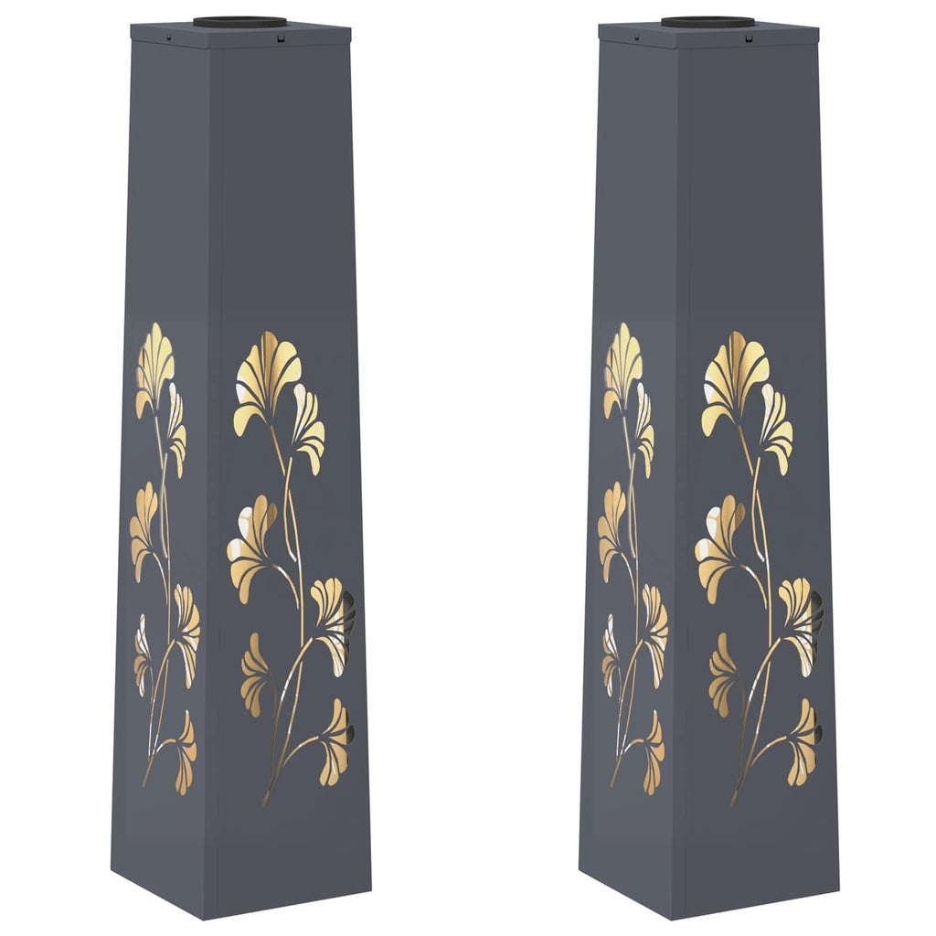 vidaXL Słoneczna LED lampa na ścieżkę 2 pcs Antracyt