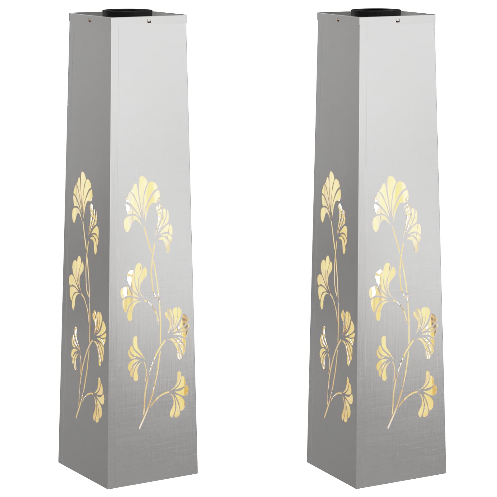 vidaXL Słoneczna LED lampa na ścieżkę 2 pcs Srebrny Stal nierdzewna