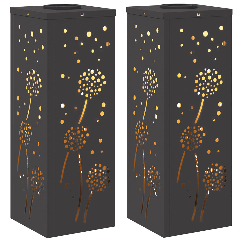 vidaXL Słoneczna LED lampa na ścieżkę 2 pcs Czarny