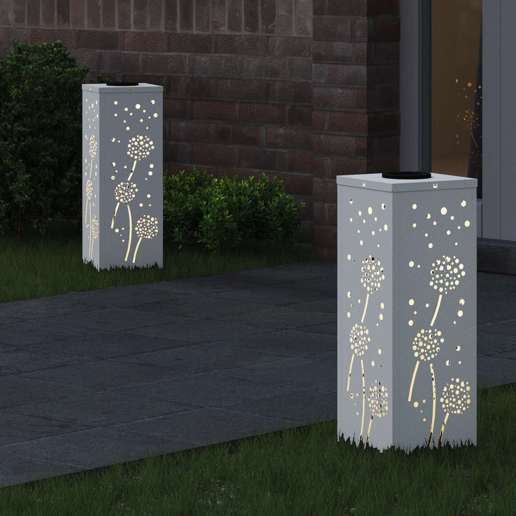 vidaXL Słoneczna LED lampa na ścieżkę 2 pcs Biały