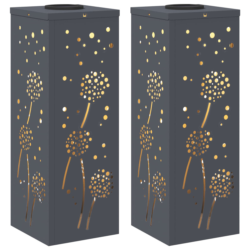 vidaXL Słoneczna LED lampa na ścieżkę 2 pcs Antracyt