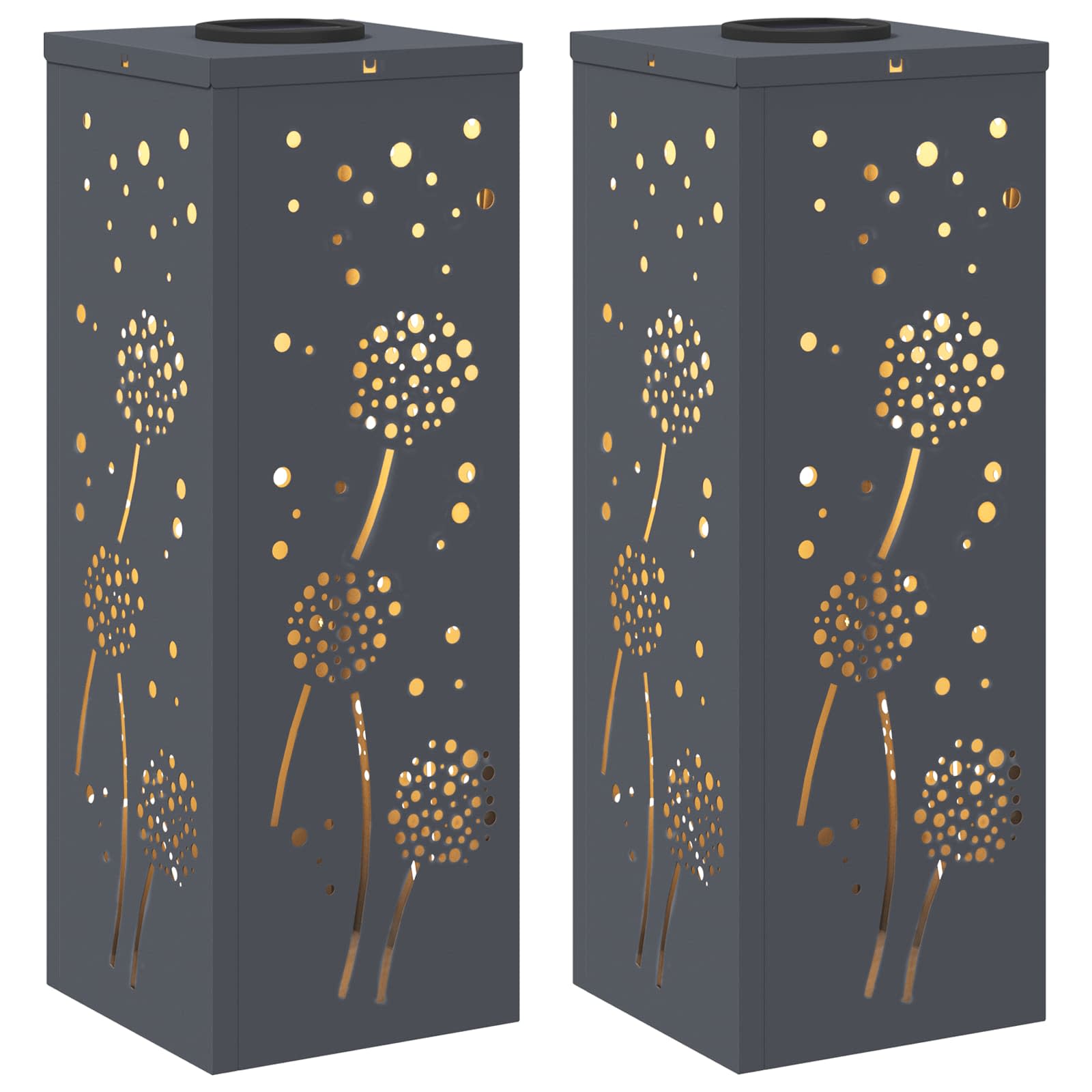 vidaXL Słoneczna LED lampa na ścieżkę 2 pcs Antracyt