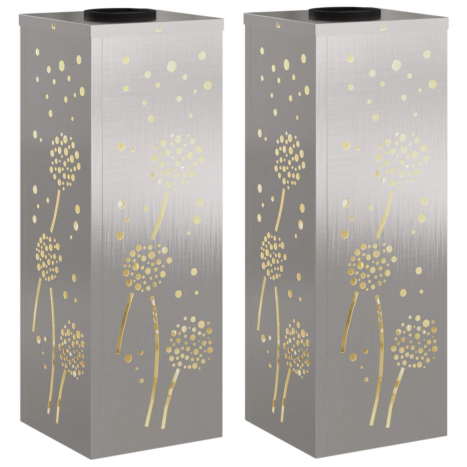vidaXL Słoneczna LED lampa na ścieżkę 2 pcs Srebrny Stal nierdzewna