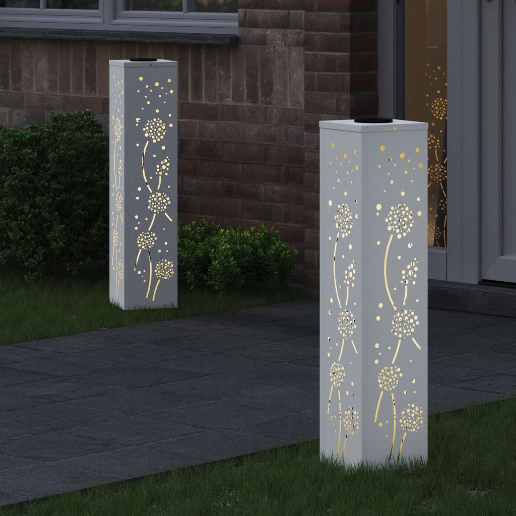 vidaXL Słoneczna LED lampa na ścieżkę 2 pcs Biały