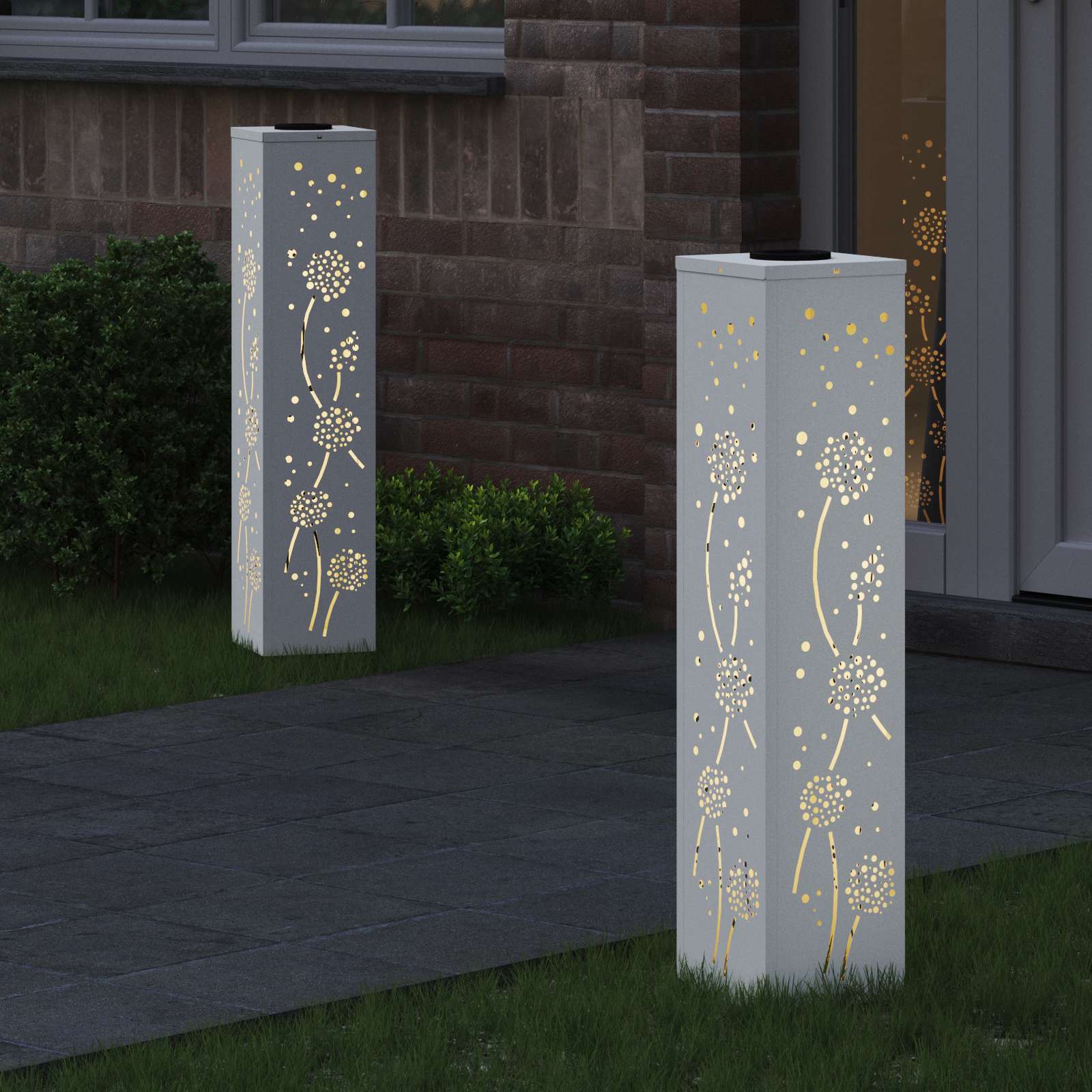vidaXL Słoneczna LED lampa na ścieżkę 2 pcs Biały