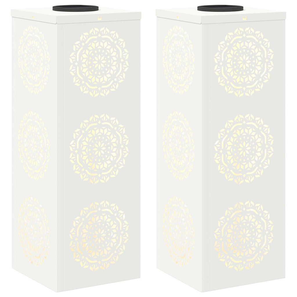 vidaXL Słoneczna LED lampa na ścieżkę 2 pcs Biały