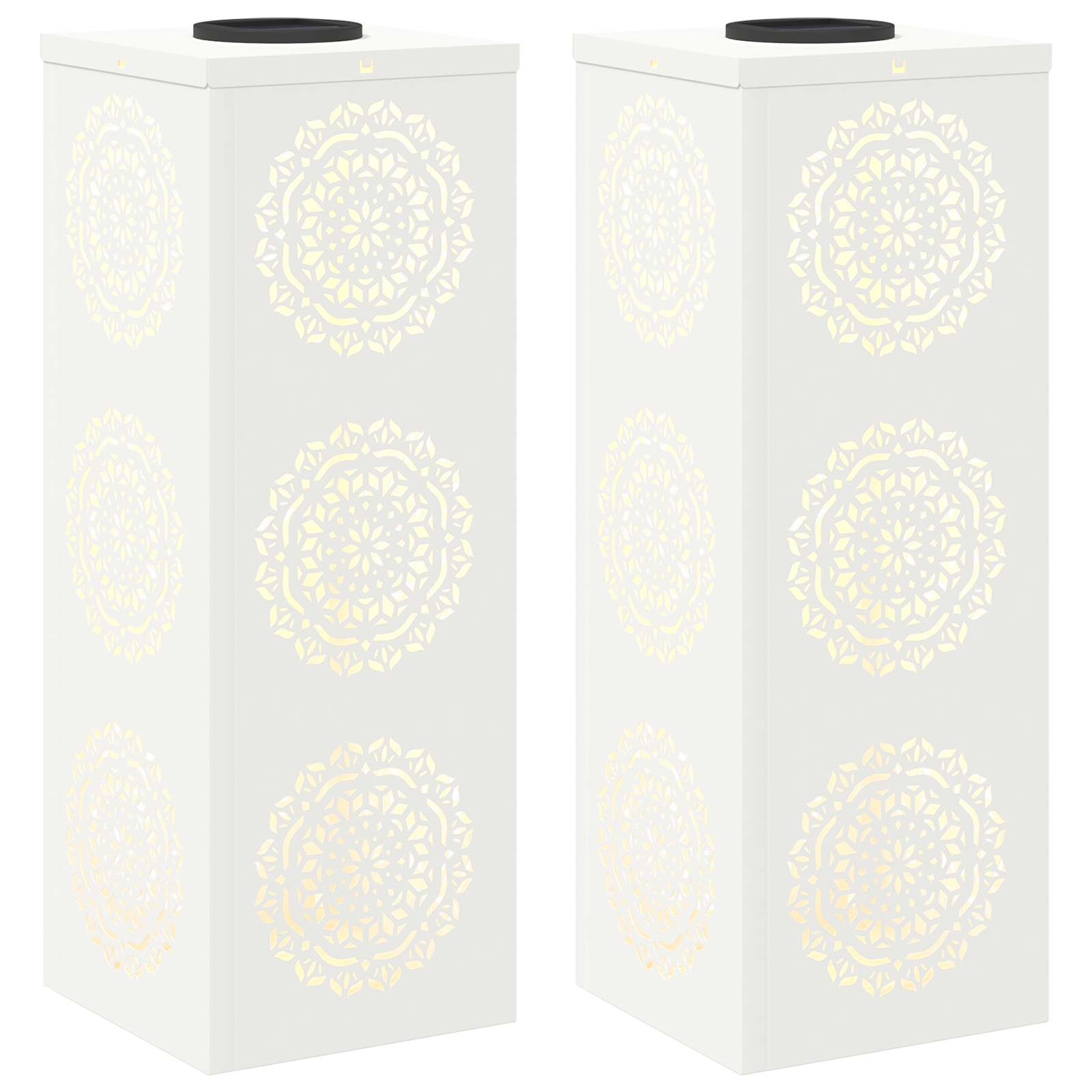 vidaXL Słoneczna LED lampa na ścieżkę 2 pcs Biały
