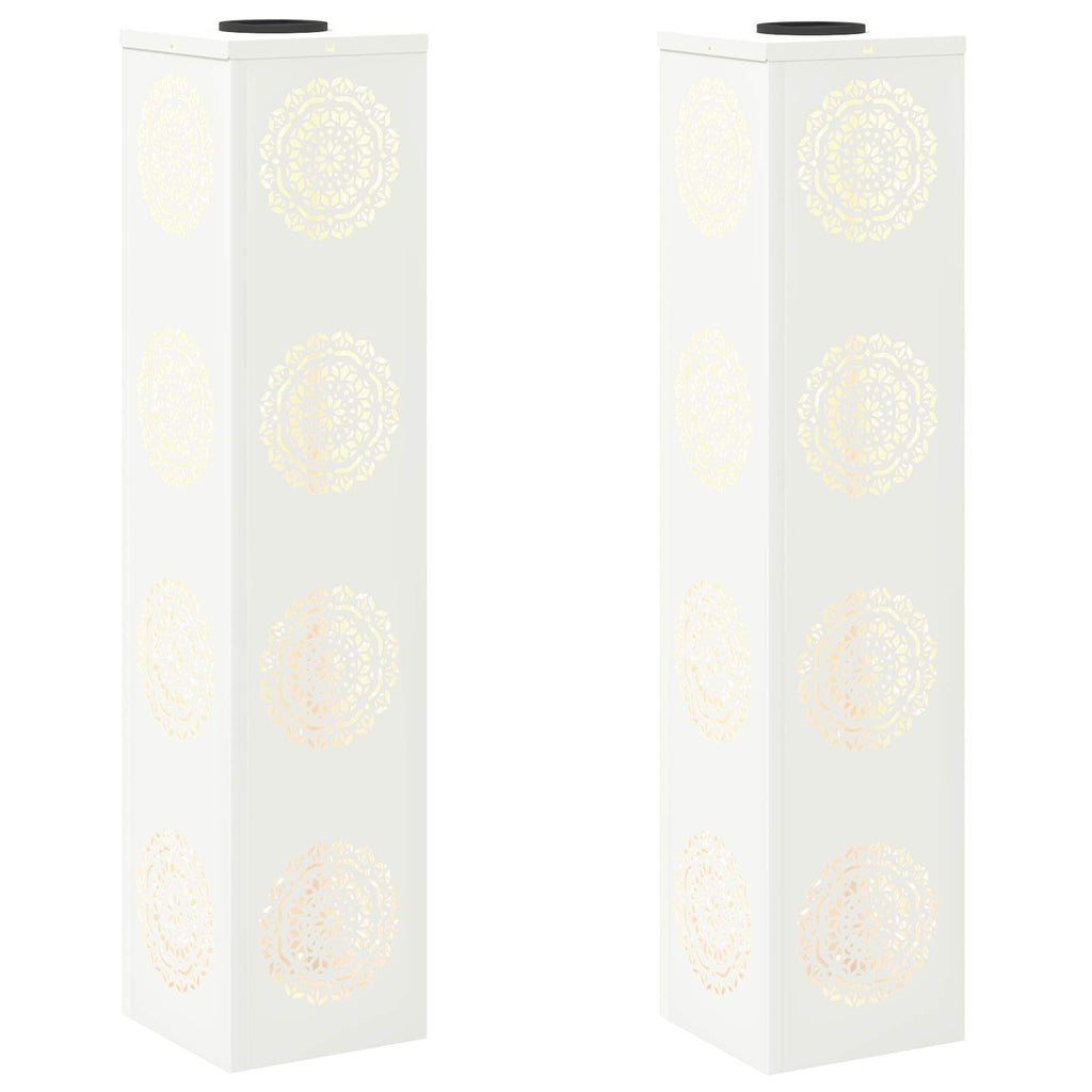 vidaXL Słoneczna LED lampa na ścieżkę 2 pcs Biały