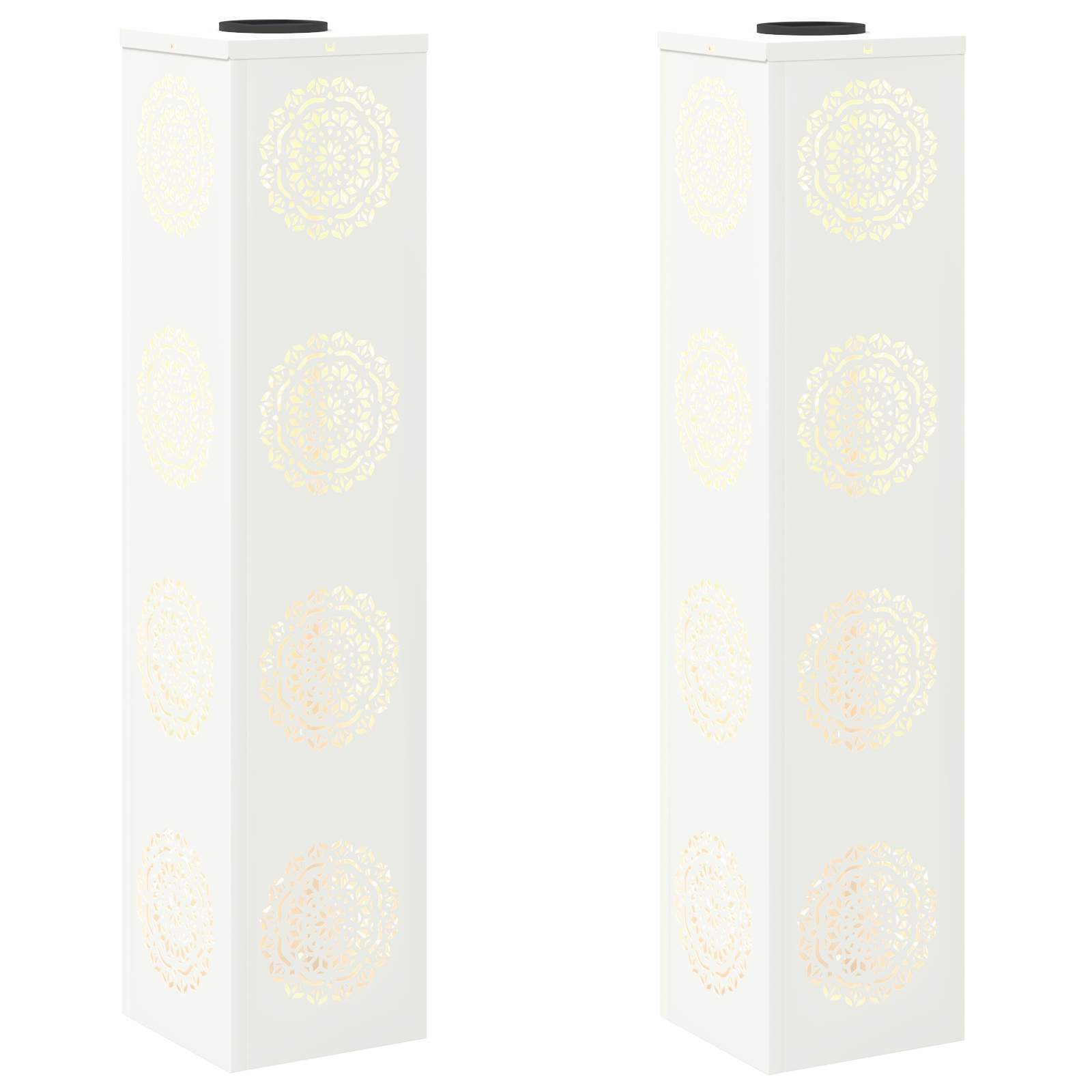 vidaXL Słoneczna LED lampa na ścieżkę 2 pcs Biały
