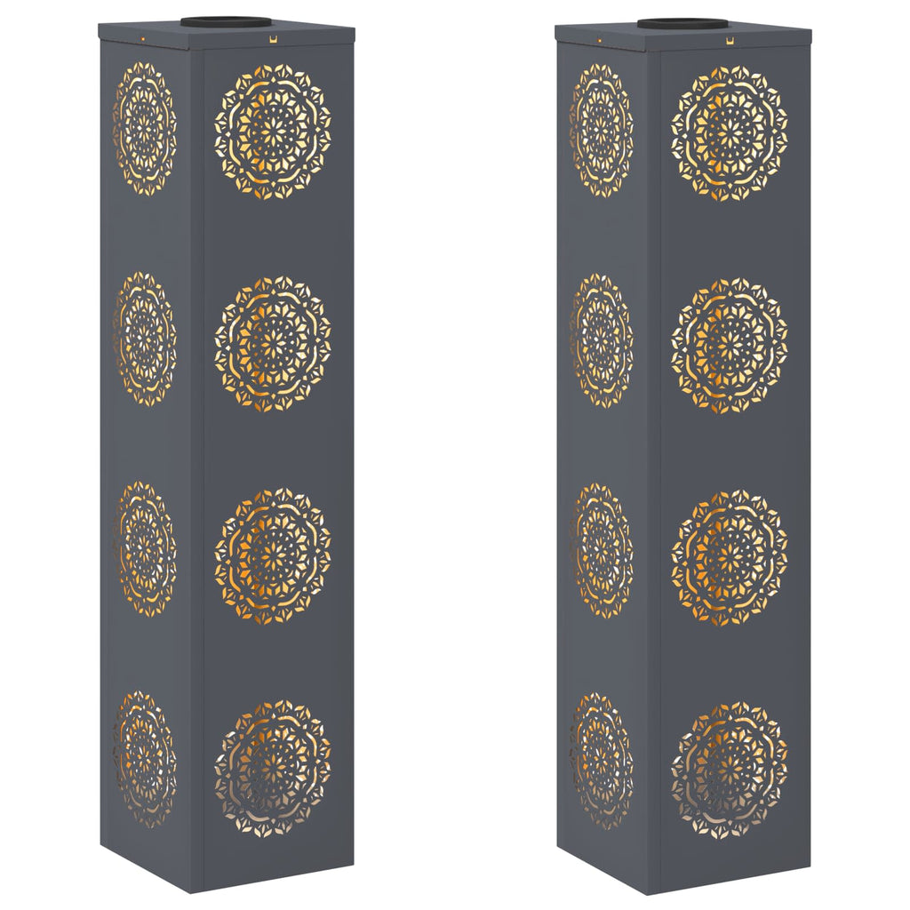 vidaXL Słoneczna LED lampa na ścieżkę 2 pcs Antracyt
