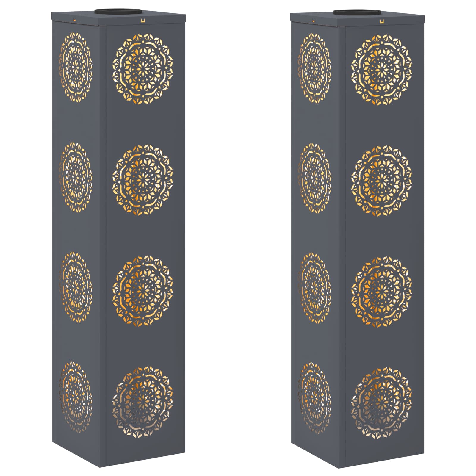 vidaXL Słoneczna LED lampa na ścieżkę 2 pcs Antracyt