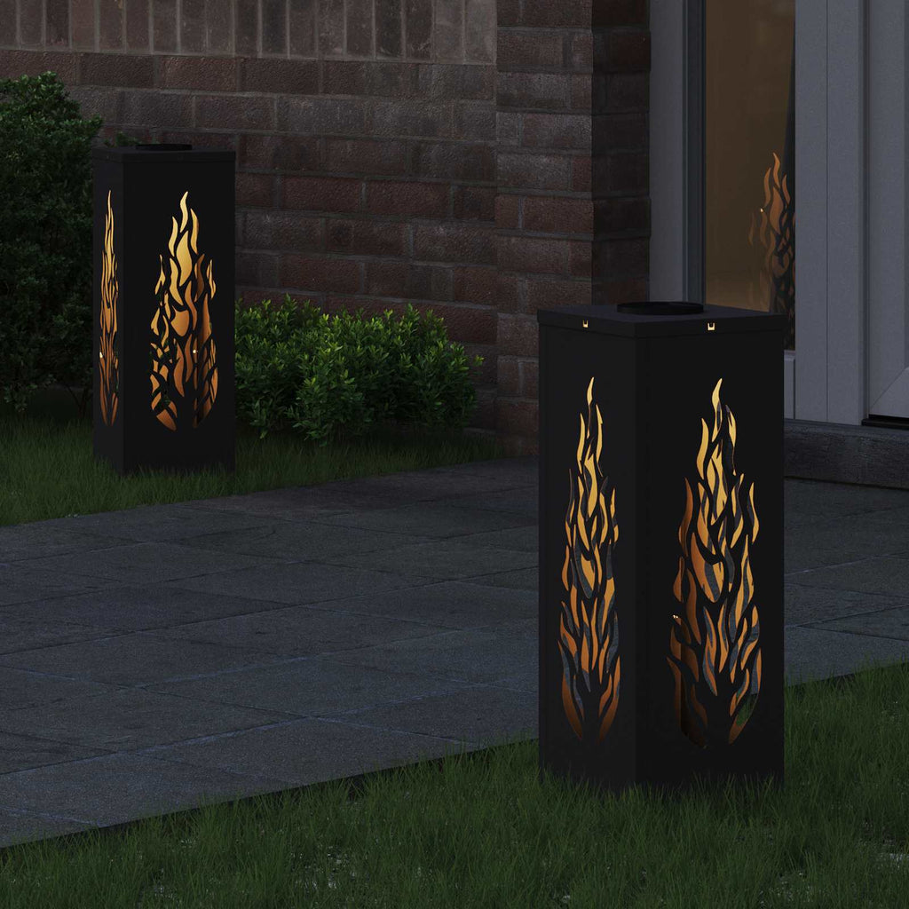 vidaXL Słoneczna LED lampa na ścieżkę 2 pcs Czarny