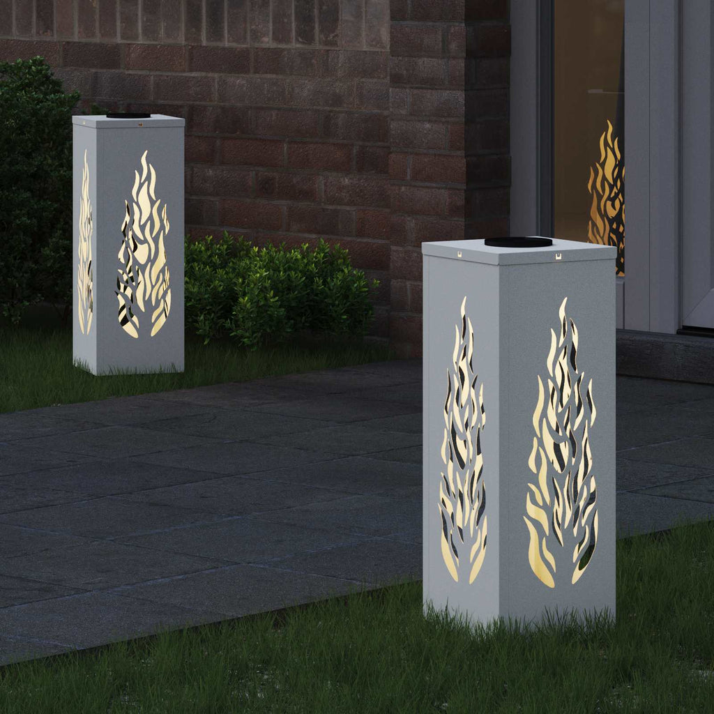 vidaXL Słoneczna LED lampa na ścieżkę 2 pcs Biały