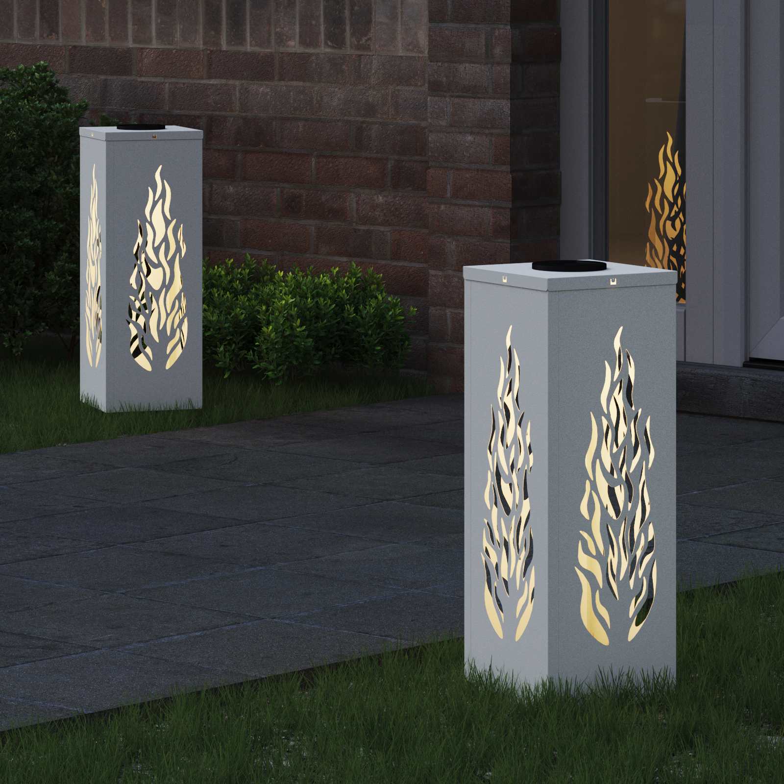 vidaXL Słoneczna LED lampa na ścieżkę 2 pcs Biały